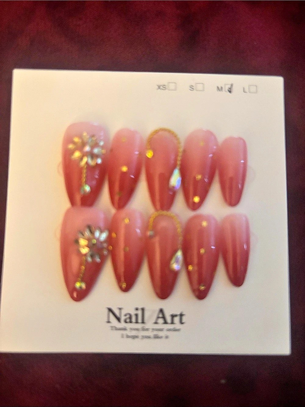 Nail Art Pink Press-On Nails